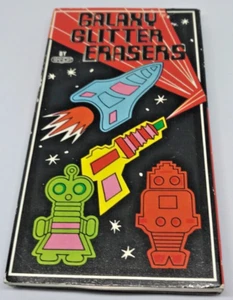 Galaxy glitter erasers by Emson, inc. Set of 4 Vintage New in box! - Picture 1 of 5