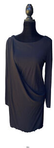 JOSIE NATORI Black Cocktail Dress Size S Jersey Knit Long Sleeve Exc