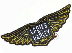 HOG LADIES OF HOG WINGED PATCH HARLEY DAVIDSON OWNERS GROUP PATCH 4-1/2 IN WIDE - Picture 1 of 3