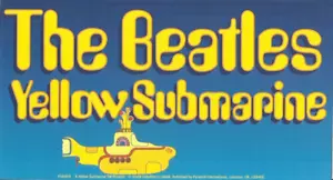BEATLES yellow submarine 2009 VINYL STICKER official merchandise OOP/RARE - Imagen 1 de 3