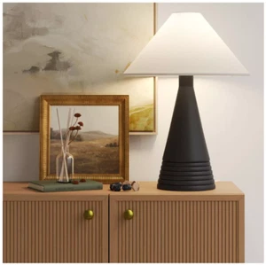 Ceramic Table Lamp with Tapered Shade Black (Includes LED Light Bulb) - - Picture 1 of 8