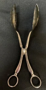 Vintage Leonard Silver Plate Salad/ Fruit Scissor Tongs (S921-1) - Picture 1 of 12