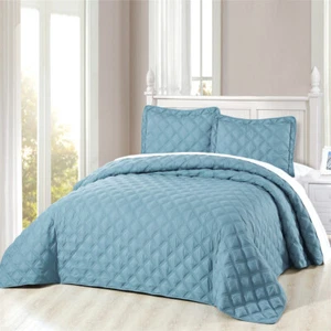 3 Piece Charleston Down Alternative Quilted Bed Spread Set - Picture 1 of 33