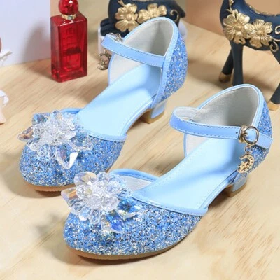 Little Girls' Dress Crystal High-Heeled Sandals Fashion Sparkle Princess Shoes - Photo 1/4
