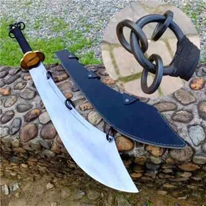 Battle Breitschwert Dao Schwert scharf 1095 High Carbon Stahl Klinge sechs Ringe DaDao - Bild 1 von 7