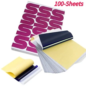Tattoo Transfer Paper - 100 Sheets A4 Size, Thermal Stencil Paper for Tattoo Kit - Picture 1 of 8