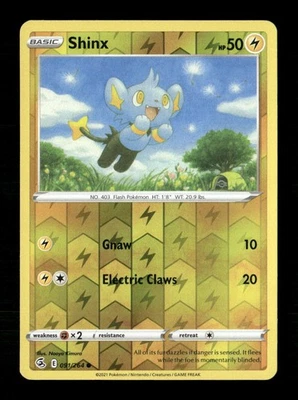 Shinx Reverse Holo Common SWSH08: Fusion Strike 091/264 NM Pokemon LP - Image 1 of 2