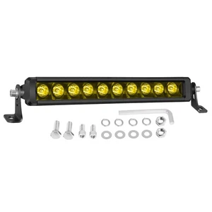 12" Yellow LED Light Bar Spot Flood Combo for Truck SUV ATV Jeep Offroad Driving - Picture 1 of 20