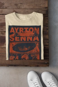 Camiseta Ayrton Senna, camiseta Ayrton Senna, camiseta del equipo de carreras, camiseta de piloto, SENNA F1 - Imagen 1 de 4
