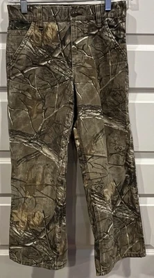 Carhartt Youth Realtree Camo Canvas Carpenter Pants Size 10 Adjustable Waist - Image 1 of 4