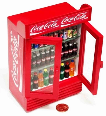 Dolls House Double Door Coca Cola Cooler Coke Drink Miniature Accessory tumdee - Image 1 of 4