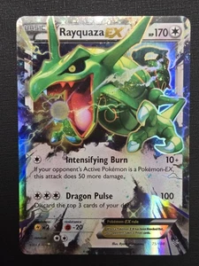 Pokemon 2015 TCG Rayquaza-EX Roaring Skies Holo Card 75/108 EX Rare - Picture 1 of 12