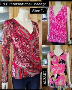 LOT OF 3 Women's I.N.C.International Concept & ALFANI Sz L Mesh Lined Blouse. - Picture 1 of 24