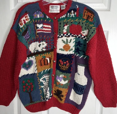 Cárdigan Suéter De Colección Niña Talla 16 Años 90 Islas del Norte Tejido a Mano Multi Vacaciones Foto 1 de 4