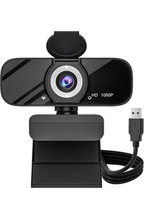 USB HD Webcam with Built-in Microphone and Rotatable Tripod, 1080P Video, Wide - Afbeelding 1 van 5