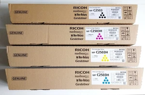 NEW & SEALED Genuine Ricoh MP C2503H Black Cyan Magenta Yellow Toner Set - Picture 1 of 1