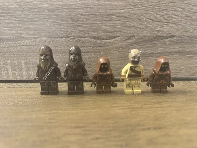LEGO Minifigure Lot 5  Star Wars Wookiee,Jawa,Tusken Raider,Chewbacca  - Image 1 of 3