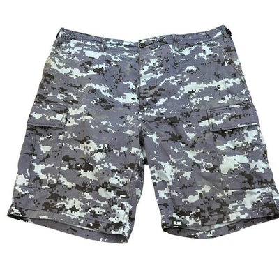 Pantalones Cortos de Carga Rothco BDU Para Hombres Grandes Azul Gris Digital Camuflaje Táctico Militar Foto 1 de 4