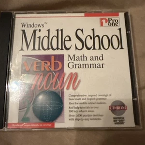 MIDDLE SCHOOL / MATH & GRAMMAR 1 PRO ONE CD-ROM (1995) WINDOWS 3.1 x /95 PC - Picture 1 of 2