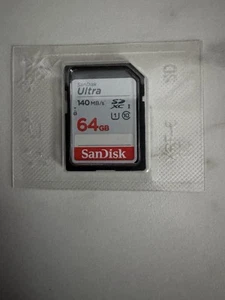 Carte mémoire SDXC SanDisk 64 Go Ultra Classe 10 UHS I 140 Mo - Photo 1 sur 1