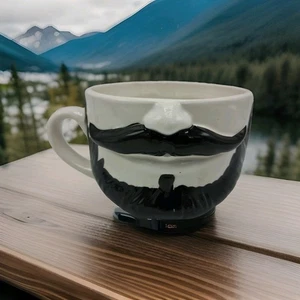 Zak Designs Coffee Face Mug Cup White Black Beard  - Picture 1 of 5