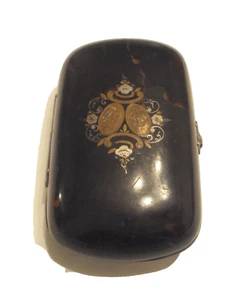 VERY RARE ANTIQUE FRENCH BAKELITE PURSE 19th.c.WITH PICTURE AND MONOGRAM # 306 - Picture 1 of 7