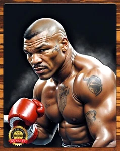 Mike Tyson - Iron Mike - Pintura de boceto - Letrero de metal 11 x 14 - Imagen 1 de 4