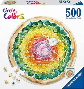 Ravensburger 500 Piece Jigsaw Puzzle - Circle Of Colours Pizza - Picture 1 of 2