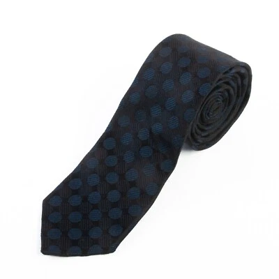 ZZegna Black Tonal Polka Dot Skinny Tie 18566 Foto 1 de 2