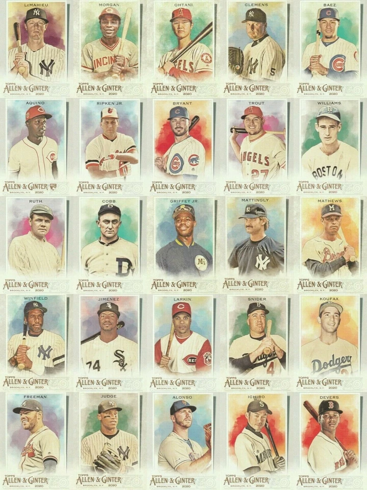 2020 TOPPS ALLEN & GINTER BASEBALL CARDS #1 - 100 SINGLES - YOU PICK FROM LIST - Image 1 of 1