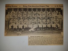 St. Louis Browns 1944 Team Picture Sporting News George McQuinn Denny Galehouse