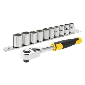 SET CHIAVI A BUSSOLA ESAGONALI 3/8 CON CRICCHETTO REVERSIBILE 8-17MM STANLEY - Foto 1 di 3