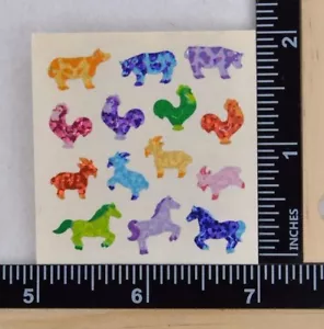 Sandylion KLEINE BARMTIERE Aufkleber PRISMATISCH 1 SQ KUH HÜHN ZIEGE PFERD SELTEN - Bild 1 von 1