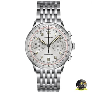 JUNGHANS Meister Telemetro Cronografo 027/3380.44 Orologio Automatico 27/3380 Nuovo - Foto 1 di 5