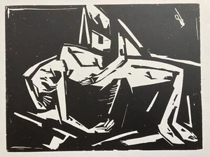 Heinrich Stegemann Grafik Pieta Holzdruck Nachlass - Bild 1 von 8