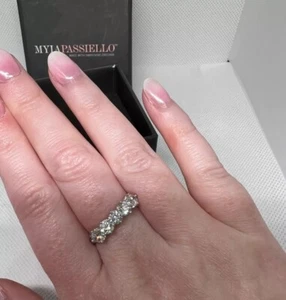 Myla Passiello Swarovski Zirconia 925 Sterling Silver 5 Stone Ring Size P - Picture 1 of 9