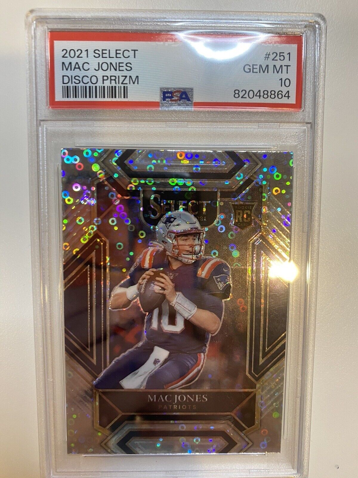 Mac Jones PSA 10 2021 Select Disco Prizm Club Level #251 Rookie RC Low POP GEM