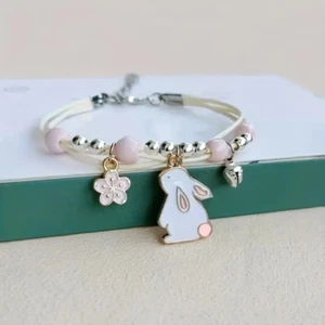 1pc Fashionable Cute Cartoon Bunny Bracelet, For Girls, Easter Gift - Picture 1 of 2