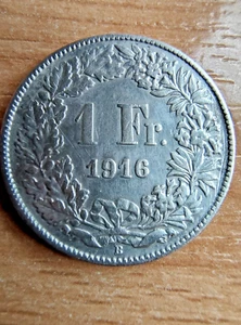 Szwajcaria 1 frank 1916 VZ+++ - Zdjęcie 1 z 2