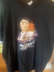 Camiseta de concierto Rod Stewart negra nueva con etiquetas XL banda de rock clásica - Imagen 1 de 3