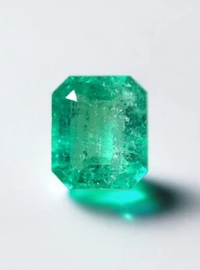 2.68 Carat 9x8 Chunky Loose Natural Muzo Mine Colombian Emerald- Emerald Cut - Picture 1 of 12