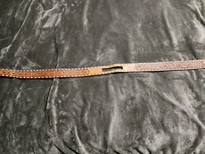 Mens Embossed Brown Leather Belt - Men's Size 38 Made In The USA - Picture 1 of 9