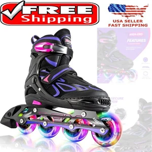 Fun Illuminating Inline Skates for Kids - Adjustable Sizes & Flashing Wheels - Picture 1 of 9