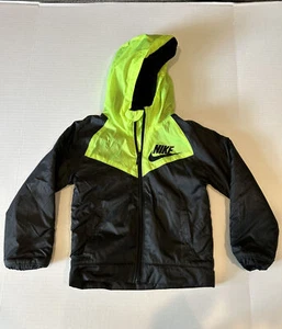 Nike XS/4 Boy's Fleece Lined Water Repellent Volt Windbreaker 86H020-EUC - Picture 1 of 4
