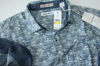 Tommy Bahama Shirt Ponda Palms Island Navy Blue ST324670 New LS Medium M - Image 1 of 4