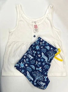 Mini Boden ärmelloses Pyjama-Set mit Fun-Print - Blue Forest Lagoon - Bild 1 von 3