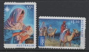 Juego de 2 escenas tradicionales de Navidad de Australia 2011 autoadhesivo usado - Imagen 1 de 1