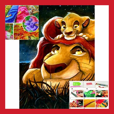 LOISIRS CRÉATIF BRODERIE PEINTURE MOSAÏQUE 3D DIAMANT 5D TOILE PHOTO LE ROI LION - Photo 1/4