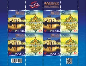 50th anniversary thailand - poland diplomatic relation mint stamp fs 2022 #2 - Picture 1 of 4