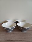 Whittards Of Chelsea Grey Spot Cereal Bowls X 4 - Rare - Perfect